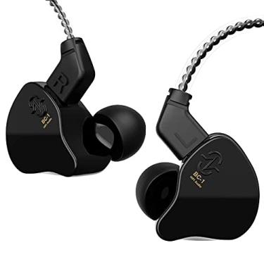 Imagem de Fones de ouvido ccz yinyoo melodia fones de ouvido na orelha dos fones de ouvido Monitores de ouvido IEM Bass com 1DD 1BA, OFC Cable for Musicians, Singer(sem microfone, preto escuro)