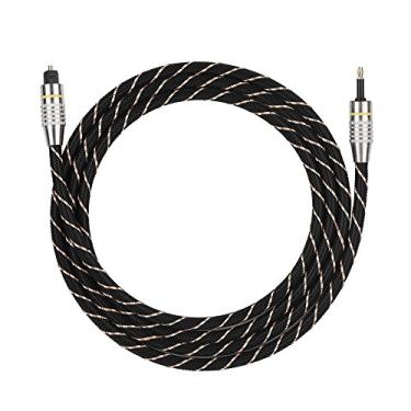 Imagem de Cabo de áudio digital TOSLINK para mini plugue de 3,5 mm, conector redondo banhado a ouro SPDIF, cabo de áudio óptico de alta fidelidade (HiFi), cabo de fibra ótica Toslink macho de tamanho completo
