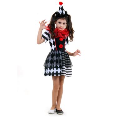 Imagem de Fantasia Palhaça Assassina Infantil com Chapéu - Halloween M