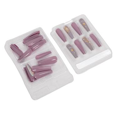 Imagem de Unhas falsas de plástico, 30 peças resistente a arranhões adesivo de unha de cobertura completa para manicure faça você mesmo 0070 LJ05