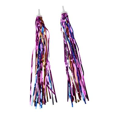 Imagem de F Fityle 2 peças de guidão de bicicleta para triciclo com borlas decorativas para crianças e meninas - colorido