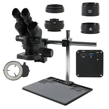 Imagem de Adaptador de microscópio simul-Focal Trinocular Microscópio Estéreo Microscópio 3,5X-90X Acessórios de microscópio (Cor: 2)