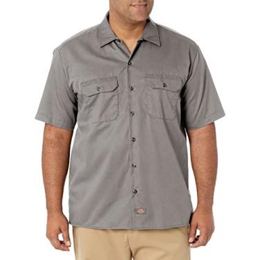 Imagem de Dickies Camisa masculina de manga curta para trabalho, Prata, XX-Large