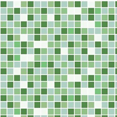 Imagem de Papel de Parede Adesivo Pastilha Diversos Modelos Tons de Verde Rolo 1m Pastilha Verde:PS016