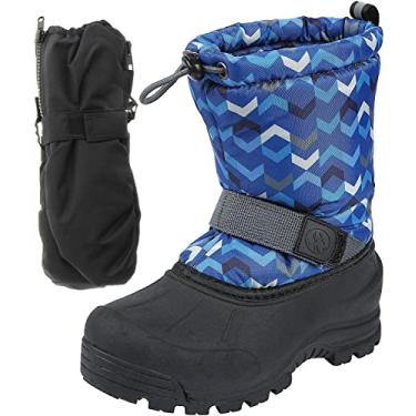 Imagem de Northside Frosty Kids – Conjunto de botas e luvas de inverno para meninos e meninas, Navy/Gray, 5 Toddler