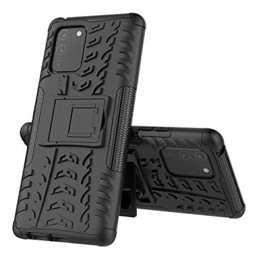 Imagem de Capa protetora ultra fina para Samsung Galaxy S10 Lite, TPU + PC Bumper Hybrid Militar Grade Rugged Case, Capa de telefone à prova de choque com capa traseira de telefone de suporte (Cor: Preto)