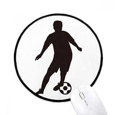 Imagem de DIYthinker Tapete de mouse para esboço de futebol futebol americano esteira redonda para computador