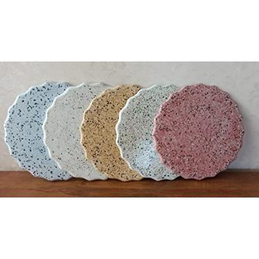 Imagem de Prato em Granilite para bolo, doces - 33cm - Rosa