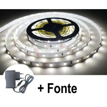 Imagem de Fita Led Branco Frio 3528 300 Leds 5 Metros 12V Ip20 S/ Silicone Com F