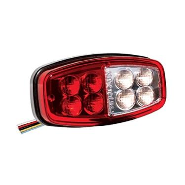 Imagem de Lanterna Traseira Bicolor 8 Led Bivolt Com Luz Re Lente Acrilico