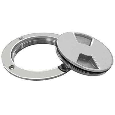 Imagem de ISURE MARINE Placa de convés de escotilha de inspeção redonda antiderrapante de aço inoxidável com tampa removível para iate de barco marinho