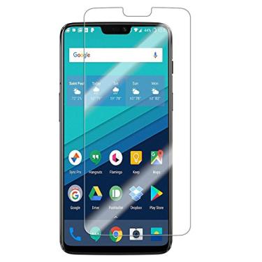 Imagem de [2 pacotes] Protetor de tela para OnePlus 6, protetor de tela transparente de vidro temperado para OnePlus 6