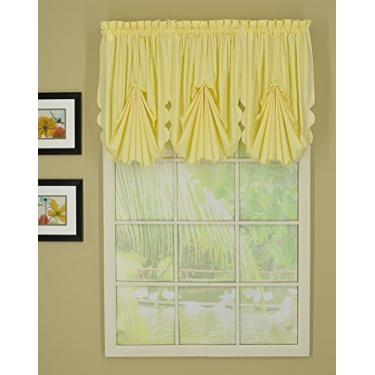 Imagem de Today's Curtain Orleans Cortina de borda recortada de madeira com enchimento de ventilador, Buttercup, 76 cm L x 101 cm C