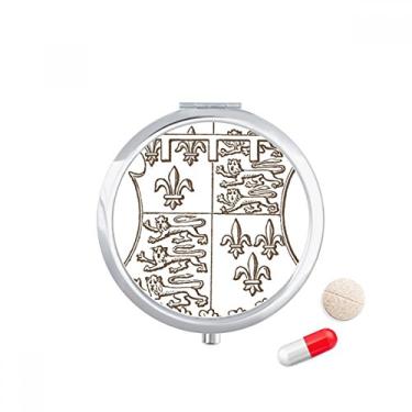 Imagem de Baroque Art Caixa de armazenamento de medicamentos com escudo de folha de leão preto e branco