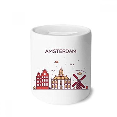 Imagem de DIYthinker Caixa de cerâmica Amsterdã com ponto de referência para dinheiro, porta-moedas