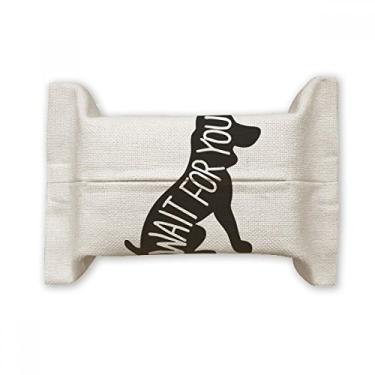 Imagem de Bolsa de linho de algodão com desenho de animal de cachorro preto natural