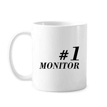 Imagem de Número 1 monitor de mesa de cerâmica e porcelana caneca de cerâmica para estação de formatura