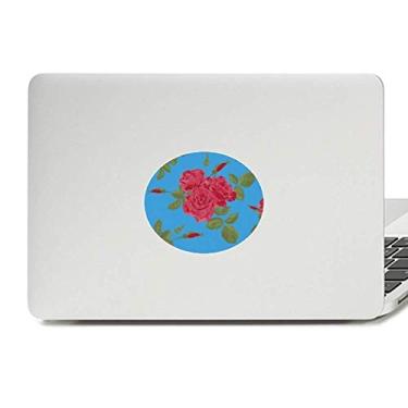 Imagem de Adesivo de notebook azul vermelho com emblema de planta de vinil para laptop