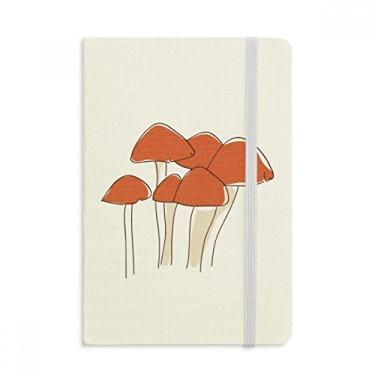 Imagem de Caderno com estampa de linha de cogumelo de desenho animado, capa dura de tecido, diário clássico