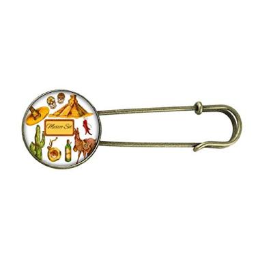 Imagem de Sombrero Mexicano Retrô Broche de Metal Pirâmide do deserto Pirâmide do México