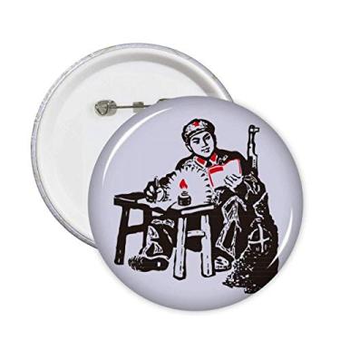 Imagem de Alfinetes de vela de propaganda Educação Vermelha Chinesa Emblema Emblema Acessório Decoração 5 peças