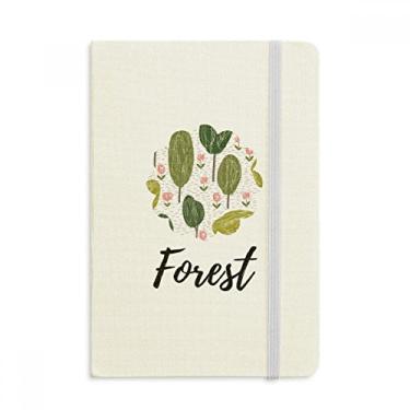 Imagem de Caderno de folhas abstratas com estampa de arte em tecido oficial capa dura diário clássico