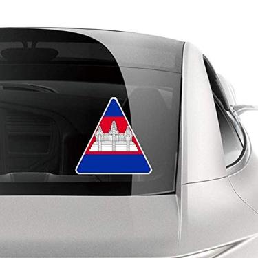 Imagem de DIYthinker Adesivo de carro com bandeira nacional da Ásia, Camboja, decalque de bagagem