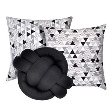 Imagem de Kit 2 Almofadas Decorativas cheias mais Almofada Nó Preto