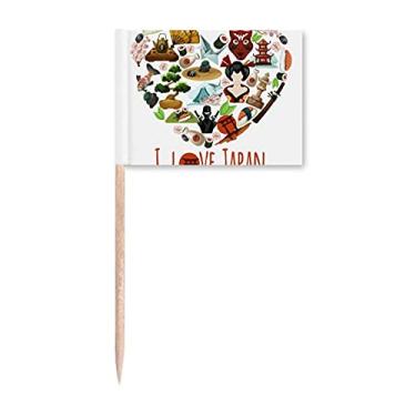 Imagem de I Love Japan Sushi Ilustration Bandeiras de palito de dentes, marcador, enfeite de festa