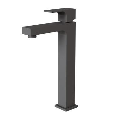 Imagem de Misturador Monocomando Bica Alta Para Lavatorio Fani Retta Preto Fosco 6877 Bk330