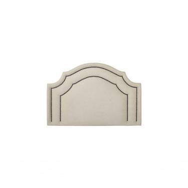 Imagem de Cabeceira Solteiro Luxo 90x60 Suede Off White Tachas Fumê