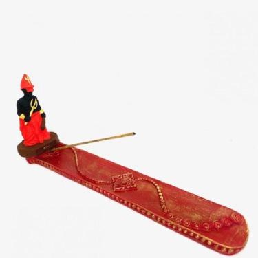 Imagem de Imagem Incensário Régua Exu Orixá  Em Resina 24 Cm