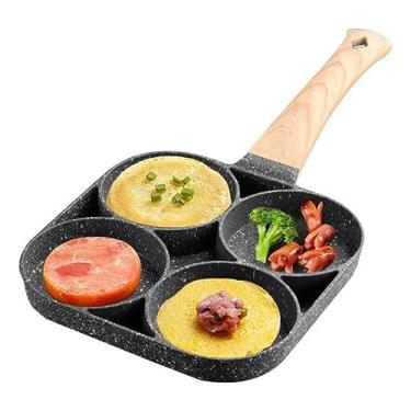 Imagem de Frigideira Fitadeira Panela 4 Ovos Hambúrguer Omelete Panqueca Antiaderente Liga de Alumínio