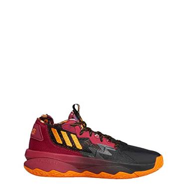 Imagem de adidas Tênis de basquete masculino Dame 8 Made in China, preto, tamanho 36, Core Black/Laranja brilhante/Legacy Burg, 38