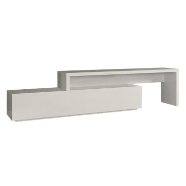 Imagem de Rack Veneza Univ Extensível 164 Cm A 300 Cm Laca Cinza Claro Off White Brilhante