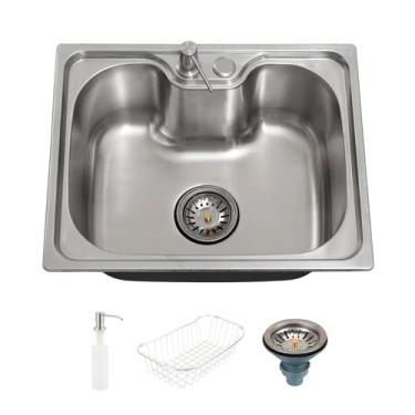 Imagem de Pingoo.Casa, Cuba Para Cozinha Com Acessórios, 40x50x13 cm, Gourmet, Com Borracha Anti-ruído, Aço Inox Escovado, Inclui Cesto Escorredor, Dosador De Detergente 300ml, Válvula De Escoamento