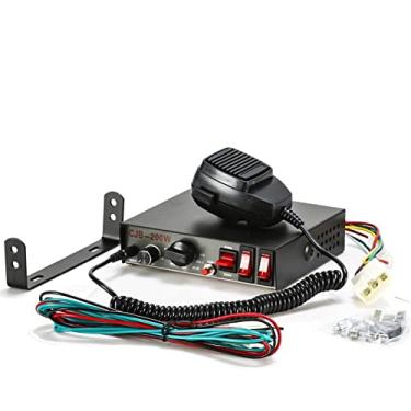 Imagem de Buzina de ar super alta buzina de aviso de veículo buzina de carro polícia sirene alto-falante 200W 8 microfone de som alto alto-falante sistema de alarme de emergência 12V 24V kit de buzinas de trem (cor: apenas caixa de controle, tamanho: 12V)