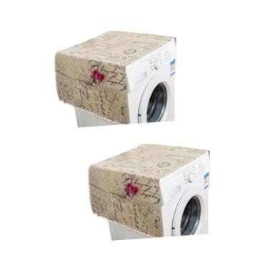 Imagem de Hemobllo 2 Peças Capa De Geladeira Capa De Cabeceira Armário De Cabeceira Capa De Máquina De Lavar Roupa Capa De Mesa De Jantar Capa De Poeira De Casa Pano Máquina De Lavar Capa De Poeira