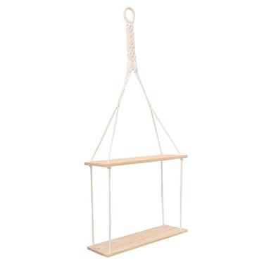 Imagem de Luxshiny 1Pc Prateleira Pendurado Vaso De Flores Rack Foto Cabide Macrame Pendurado Na Parede Tecido Rack De Armazenamento Fotos Quadro Organizador Rack De Armazenamento De Parede Macrame