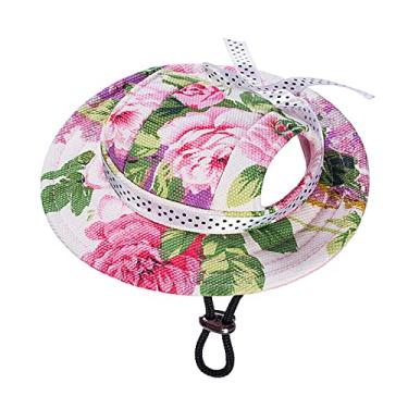 Imagem de Boné de princesa para animais de estimação com aba redonda chapéu de viseira de cachorro verão ao ar livre respirável boné de proteção solar arco-íris fantasia para, Camuflagem, P