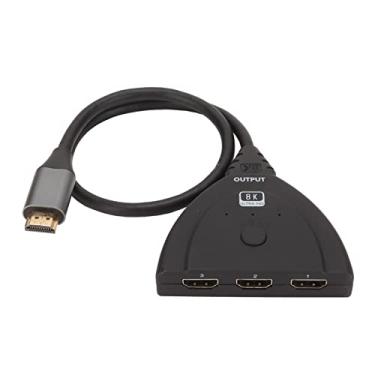 Imagem de Divisor HDMI 8K 3 Em 1 Saída, Seletor de Switch HDMI 8K 60hz Duplicador HDMI, HDR 10, HDCP 2.3, HDMI 2.1 HD Multimedia Interface Switcher Video HDMI Hub para TVs, Sem Configuração