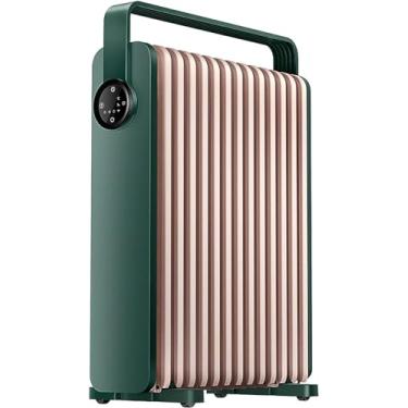 Imagem de radiadores cheios de óleo com termostato Aquecedor elétrico de óleo de 2200 W 3 configurações de calor Aquecedor de espaço silencioso 13 aletas Aquecedor de radiador cheio de óleo LED Displa