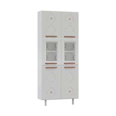 Imagem de Paneleiro Duplo de Aço 80cm Regina Multimóveis Glass CR6132 Branco