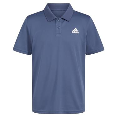 Imagem de adidas Camisa Polo de Malha de Desempenho Ativo para Meninos, Azul, P