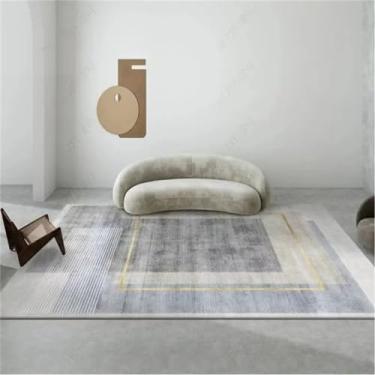 Imagem de Tapete cinza puro para sala de estar, mesa de centro, tapete de cabeceira para quarto, corredor, antiderrapante, área decorativa para casa, 9,180 x 280 cm, 71 x 110 pol.