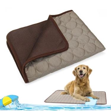 Imagem de Dog Cooling Pad, 2 Pack Pet Breathable Summer Cooling Cushion, Cat Cooling Mat & Sleeping Pad and Machine Washable, Easy to Clean Pet Bed Mat Outdoor Indoor for Car (Color : Brown, Size : M)