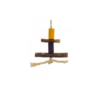 Imagem de Poleiro Morapet Natural Com Corda Caculinha Para Aves