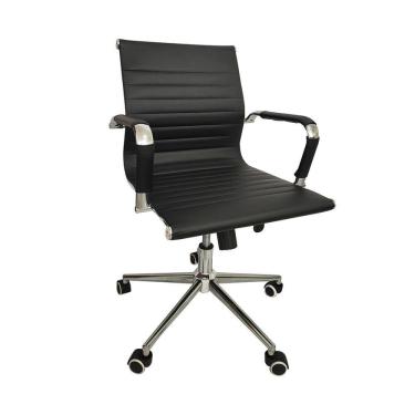 Imagem de Cadeira Office com Rodízio e Encosto Esteirinha Baixa Preto