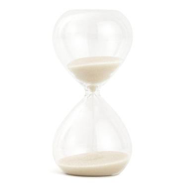 Imagem de Ampulheta Decorativa em Vidro Areia Branca 5 Minutos 10cm 18336G Mart
