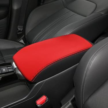 Imagem de YOFAMO Para Honda HRV/HR-V Acessórios 2023 2024 Capa de apoio de braço de carro à prova d'água almofada de console central resistente a arranhões capa protetora de couro (vermelho + preto)